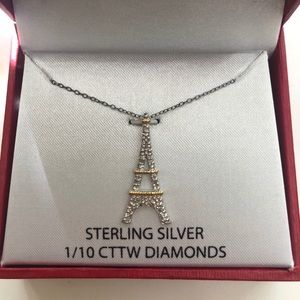 Sterling Silver Eiffel Tower Paris France Necklace